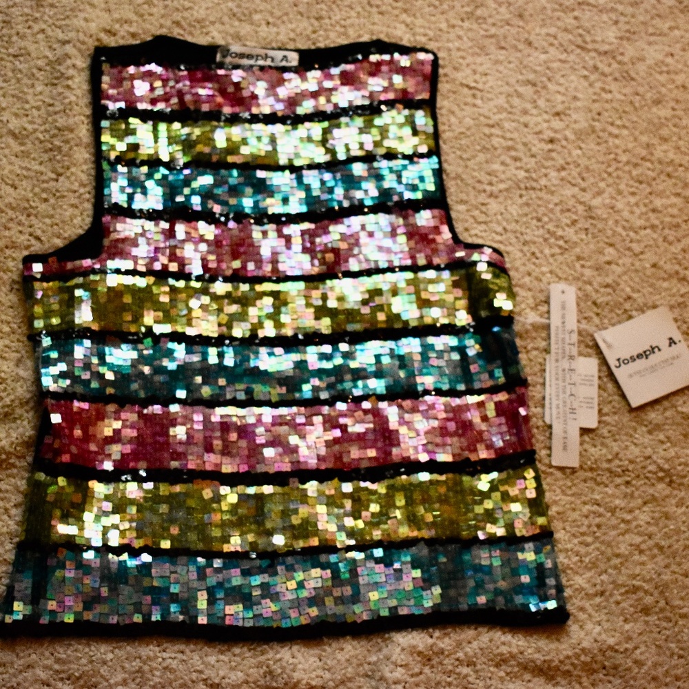 Multi colored sequin top Size Medium